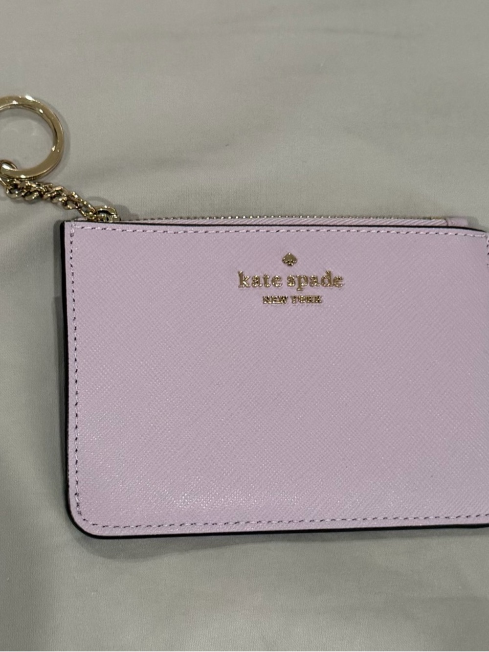 kate spade Lilac Saffiano Card Holder with Keyring